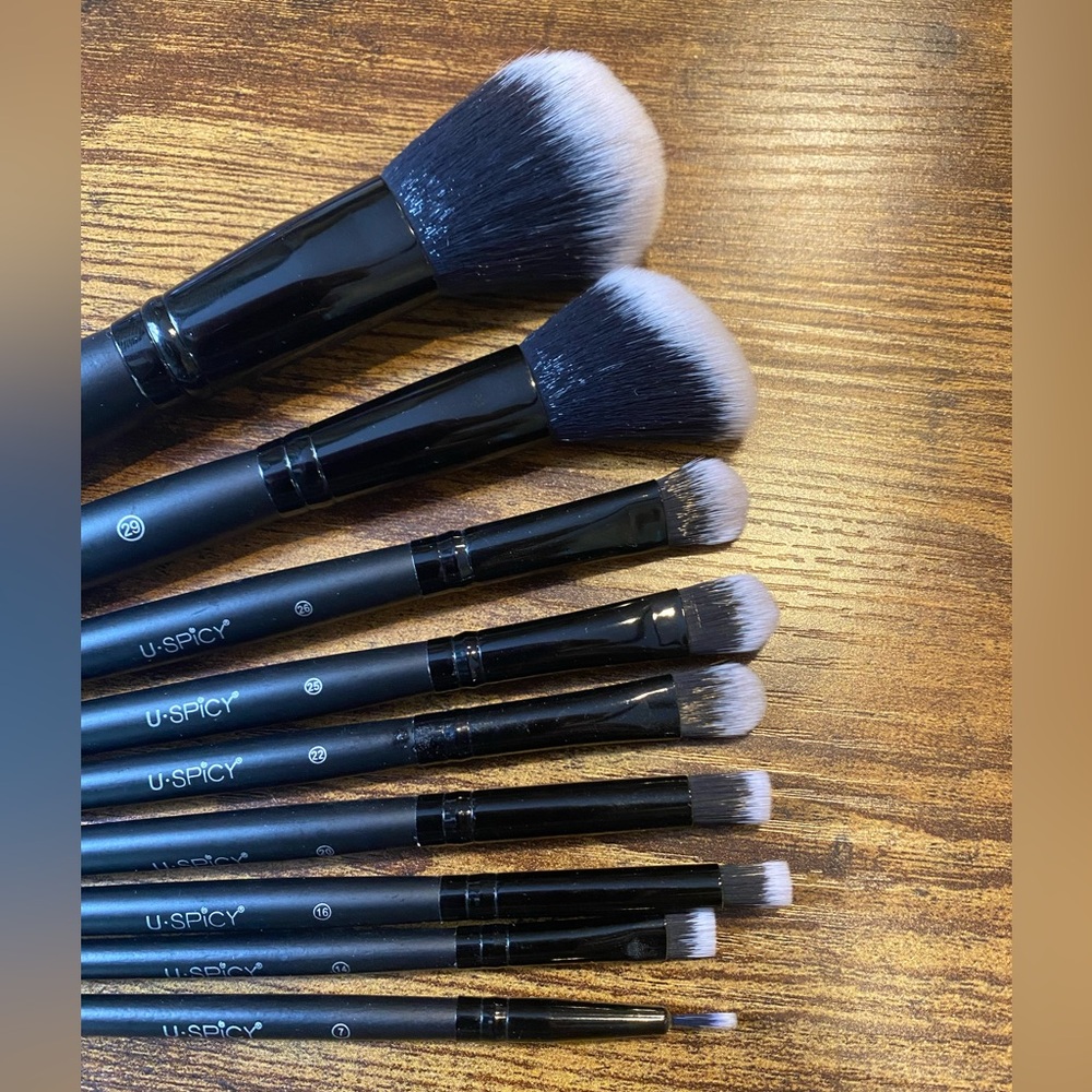9pc U.Spicy Makeup Brush Set - Black NEW